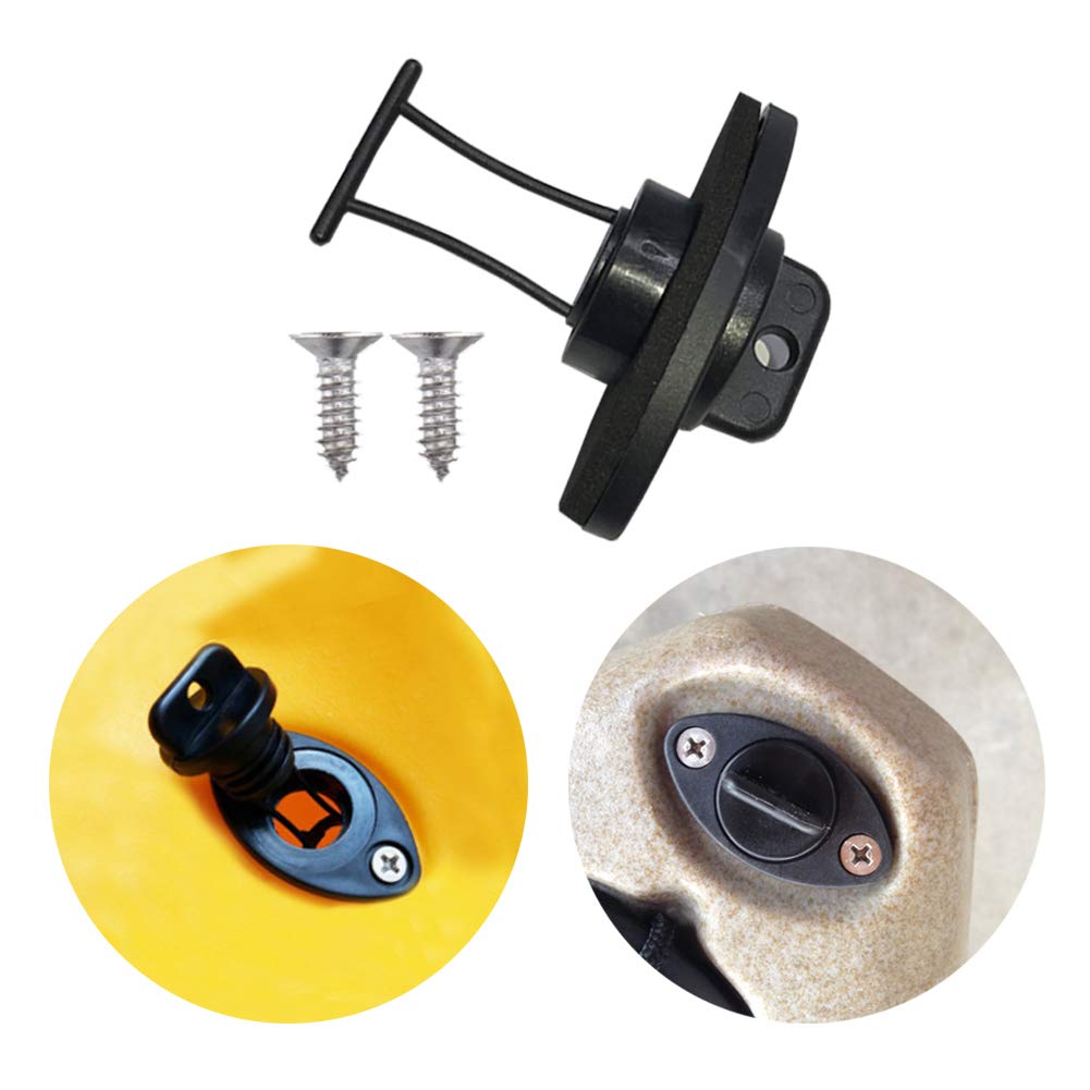 TENSPAL Kayak Drain Plug Kit Hull Coarse Thread Bung for Canoe Boat Set with Screws Replacement Hardware Accessories 2 PCs
