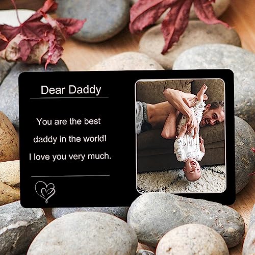 Custom Inset Wallet Card,Personalized Wallet Card with Engraved Photo and Text Design Wallet Card as Anniversary/Father/Birthday Gift for Husband, Dad, Friends4