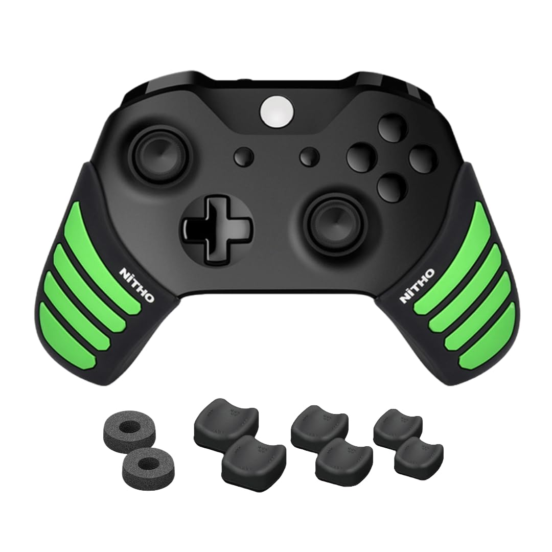 NiTHO Gaming Kit for Xbox One Controller, Customizing Anti-Slip Protective Cover Grip Handle with Analog Mini-Stick Precision Rings and 3 Sizes of Concave Thumb Grip Caps - Green (B07W6FL96B) Amazon Price History, Amazon Price Tracker