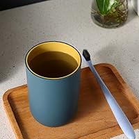 Vista 3 de Vaso de agua de plástico irrompible reutilizable, vasos con cepillo de dientes, vasos multicolor para niños y parejas (gris)