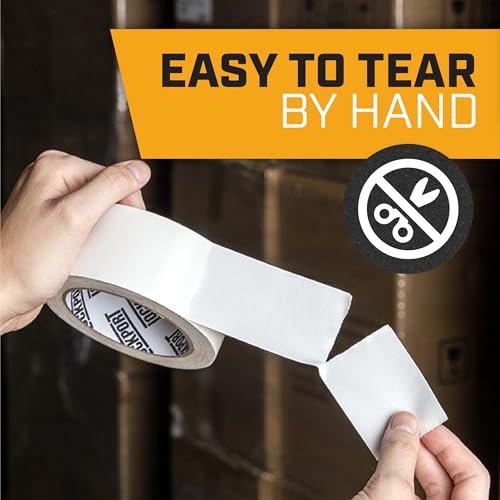 Image of Lockport Duct Tape Heavy Duty Waterproof,20 Yards x 2 Inch,Strong Adhesive Roll for Indoor & Outdoor Repair,No Residue,Tear by Hand - Duct Tape Bulk Value (White, 1-Pack)