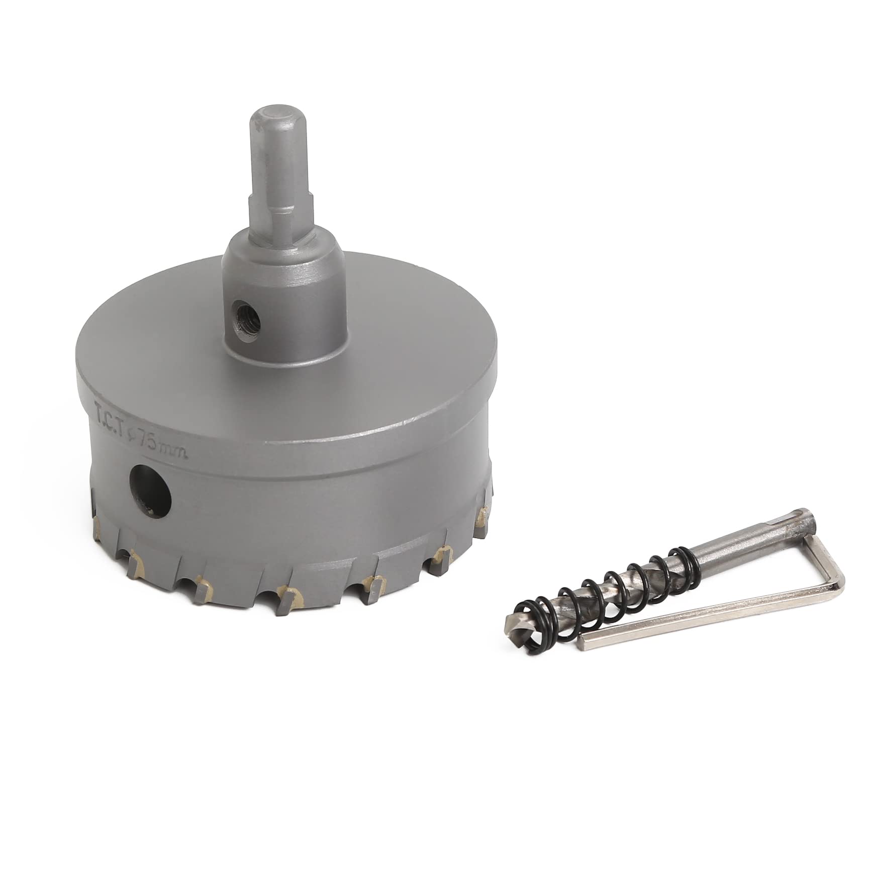 VTOOLS 75mm TCT Hole Saw Cutter with Pilot Drill Bit, Carbide Tipped for Hard Metal, Stainless Steel, and Wood, VT3130