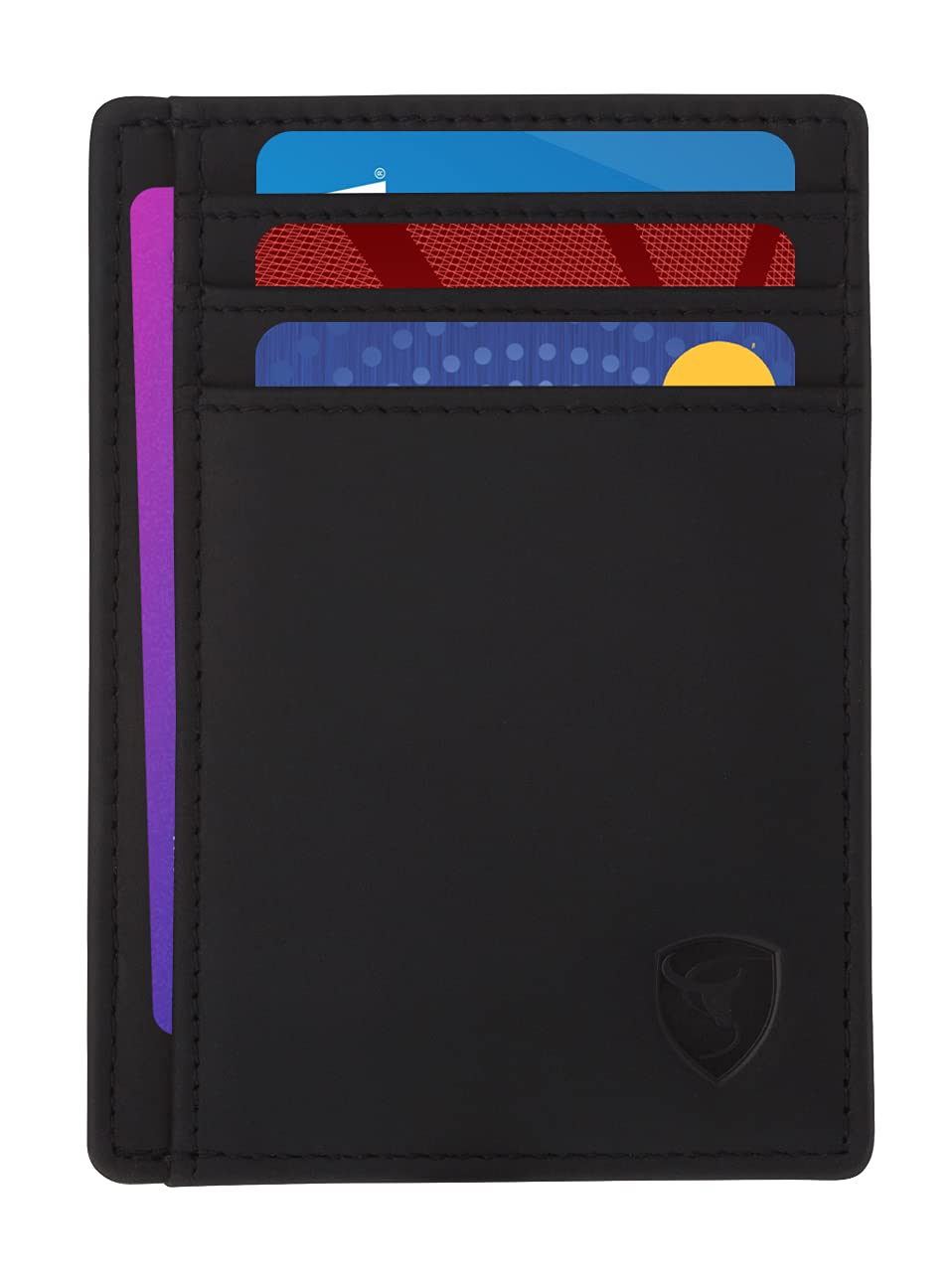 Slim Wallet Card Holder  RFID  Front Pocket Wallet Minimalist Secure Thin Credit Card Holder Slim Minimalist Front Pocket  RFID  Blocking Leather  Wallets  for Men Women (Black Hunter Edition)