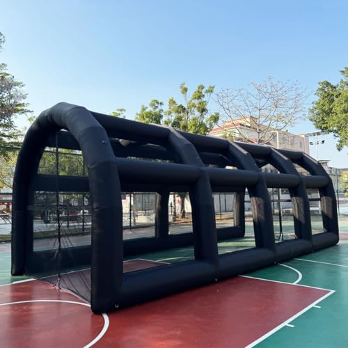Inflatable Tennis Tent Baseball Cage Football Court Cage Inflatable Baseball Field Softball Batting&Pitching Cage 30x13x11 with Blower