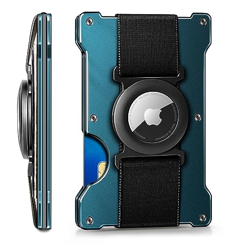 BULLIANT Men Wallet for Airtag,Slim Metal Wallet Money Clip for Men Gift Compatible with Airtag,Expandable for 15Cards,RFID Blocking