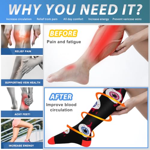 Image of Aoliks Medical Compression Socks for Women & Men, Support Knee High Socks for Running,Nurses,Travel