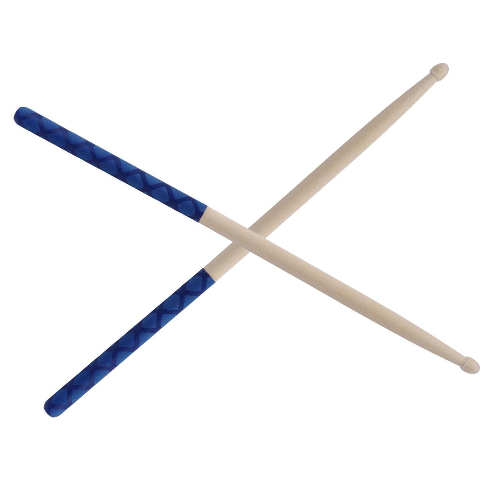Baquetas De Arce 5A Con Mango Envuelto Antideslizante, Accesorios Duraderos, 1 Par Juego de Baquetas (Color : Blue)