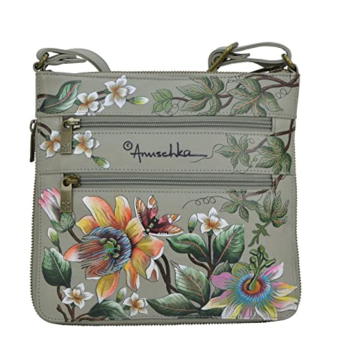 Image of Anuschka Women's Leather Crossbody Bag - Hand-Painted Genuine Leather Handbag with Adjustable Strap for Everyday Use - 550