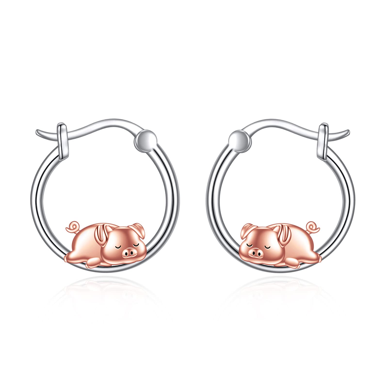 Tier Creolen Ohrringe 925 Sterling Silber Niedliche Tier Ohrringe Schmuck Geschenke für Damen Mädchen