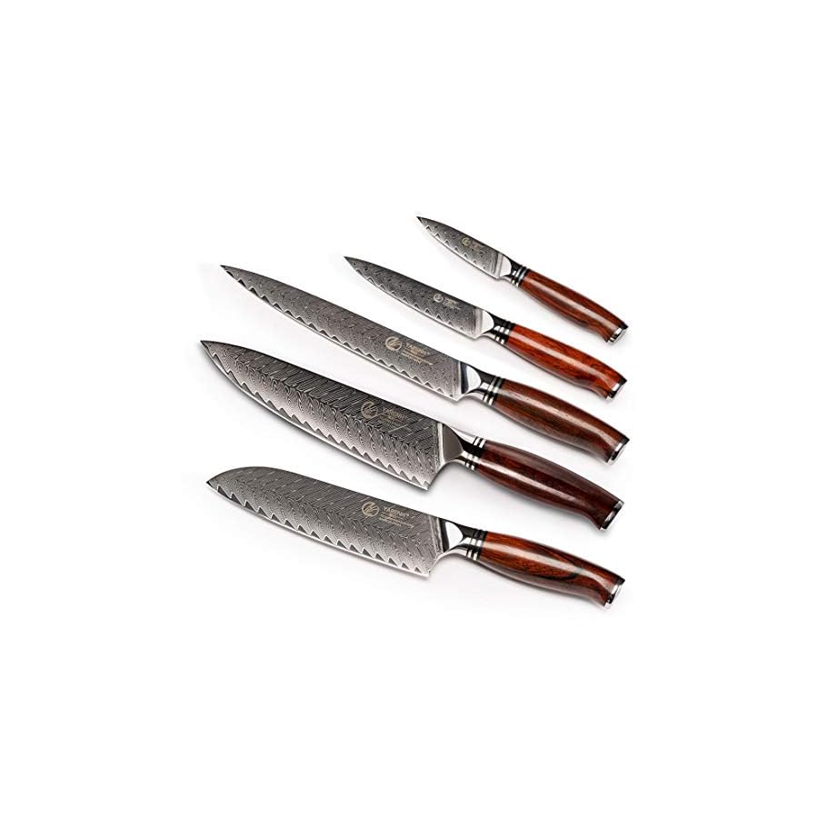 YARENH-Professional-Chef-Knife-Set-5-Piece-Damascus-High-Carbon-Stainless-Steel-Full-Tang-Natural-Sandalwood-Handle-Ultra-Sharp-Kitchen-Knife YARENH Professional Chef Knife Set 5 Piece, Damascus High Carbon Stainless Steel, Full Tang, Natural Sandalwood Handle, Ultra Sharp Kitchen Knife