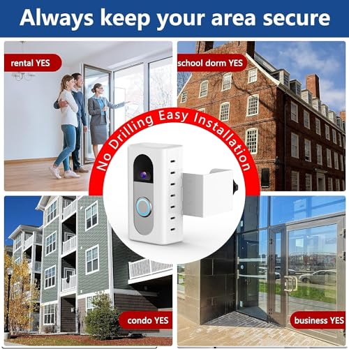 Image of KIMILAR Anti-Theft Video Doorbell Mount Compatible with Ring /Blink Video Doorbell (Not for Blink 2025 ver.), Adjustable Mounting Bracket Accessories for Houses, Apartments, Not for Security Door