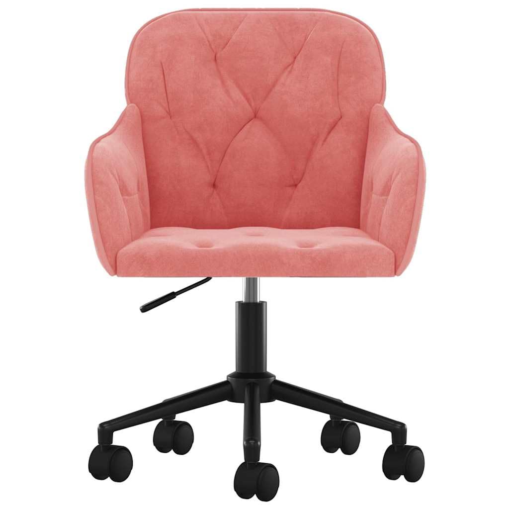 Krzesło biurowe, obrotowe, różowe, aksamitne, z metalową ramą, ergonomiczne krzesło biurowe, regulacja wysokości, obracane o 360 stopni, z kółkami, wygodna tapicerka do biura domowego i biura
