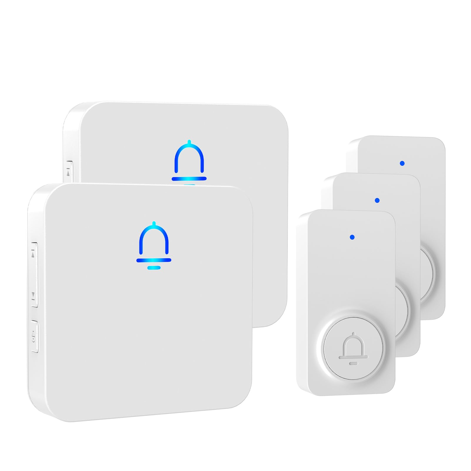SECRUI Wireless Doorbell, 2 Plug in Receivers Door Chime Kit, with 3 IP55 Waterproof Door Bells, 1000 ft Range, 32 Chimes ​for Home, School, Office, Classroom, White