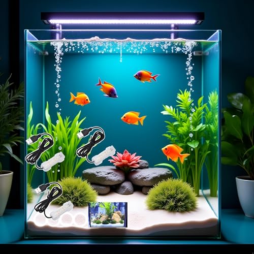 Image of 3Pcs Blue Light Small Aquarium LED Light, Multicolor LED Fish Tank Light for Freshwater Plants Aquarium Accessories，Fish and Aquatic Pets and Aquatic Pets