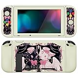 PlayVital ZealProtect Nintendo Switchに対応用ソフト保護シェル、switchに対応用フレキシブル保護カバー、スクリーン保護フィルム＆サムグリップキャップ＆ABXY方向ボタンキャップ付き【ダークリング シープ】