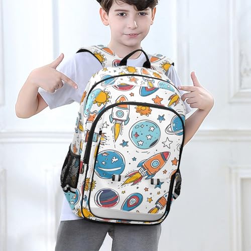 Sac à dos ordinateur portable avec grand compartiment motif espace - 3