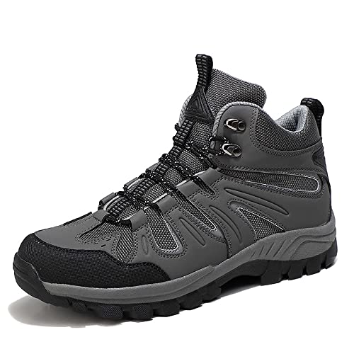 PDUEX Thermal Products Mountaineering Shoes Outdoor high Shoes Hiking Shoes Cross Country Running Shoes Men's Shoes to Protect Your feet (Color : Gris, Size : 8.5)