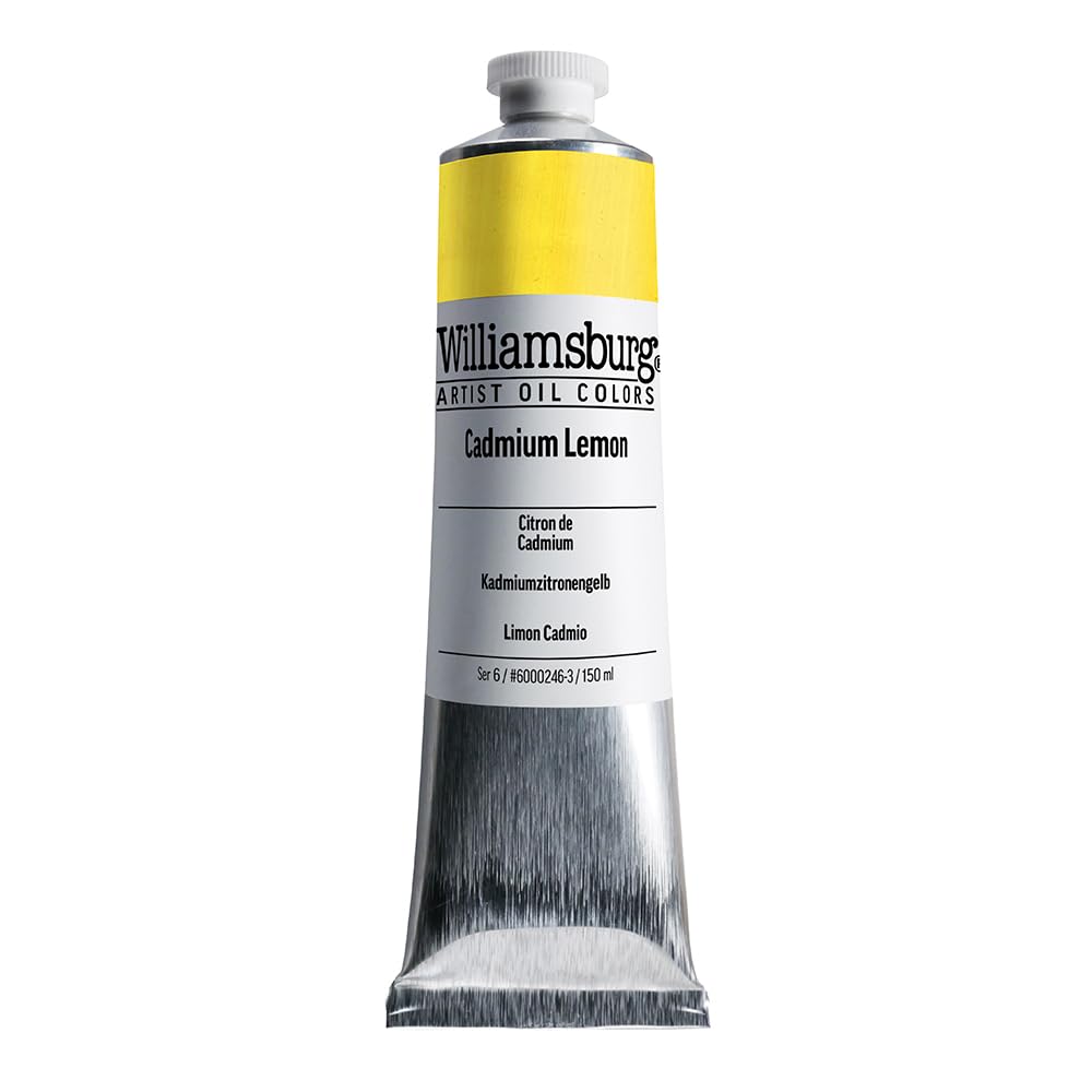 Williamsburg Artist Oil Colors by GOLDEN, Cadmium Lemon, 150 ml tube, Professional Oil Paint, Opaque