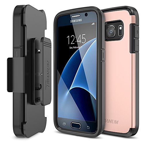 Galaxy S7 Case, Trianium [Duranium Series] Heavy Duty Case [Rose Gold] Holster Case Belt Clip + Protective Cover with Built-in Screen Protector for Samsung Galaxy S7 2016(TMS7D04)