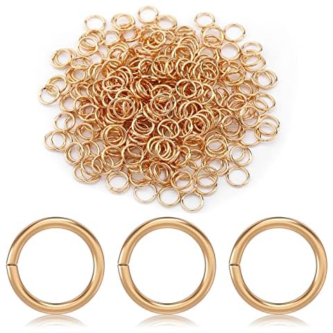 PROUSKY 500 PCS Open Jump Rings, 6mm Gold Jump Rings Jewelry DIY Findings for Choker Necklaces Bracelet Making, Gold Cover