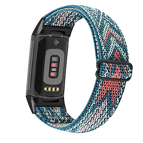 Ahayo Correa elástica para Fitbit Charge 5, correa elástica de nailon suave con hebilla ajustable compatible con Fitbit Charge 5 para hombres y mujeres Cover