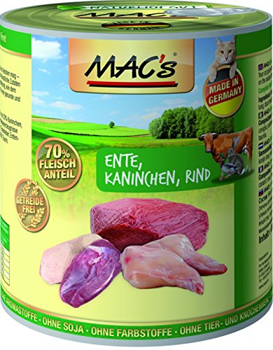 Produktbild von MAC's Cat Ente, Kaninchen & Rind - 6 x 800 g