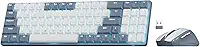 Kit Mouse e teclado mecânico sem fio Redragon BS-8772 GW Cinza e Branco