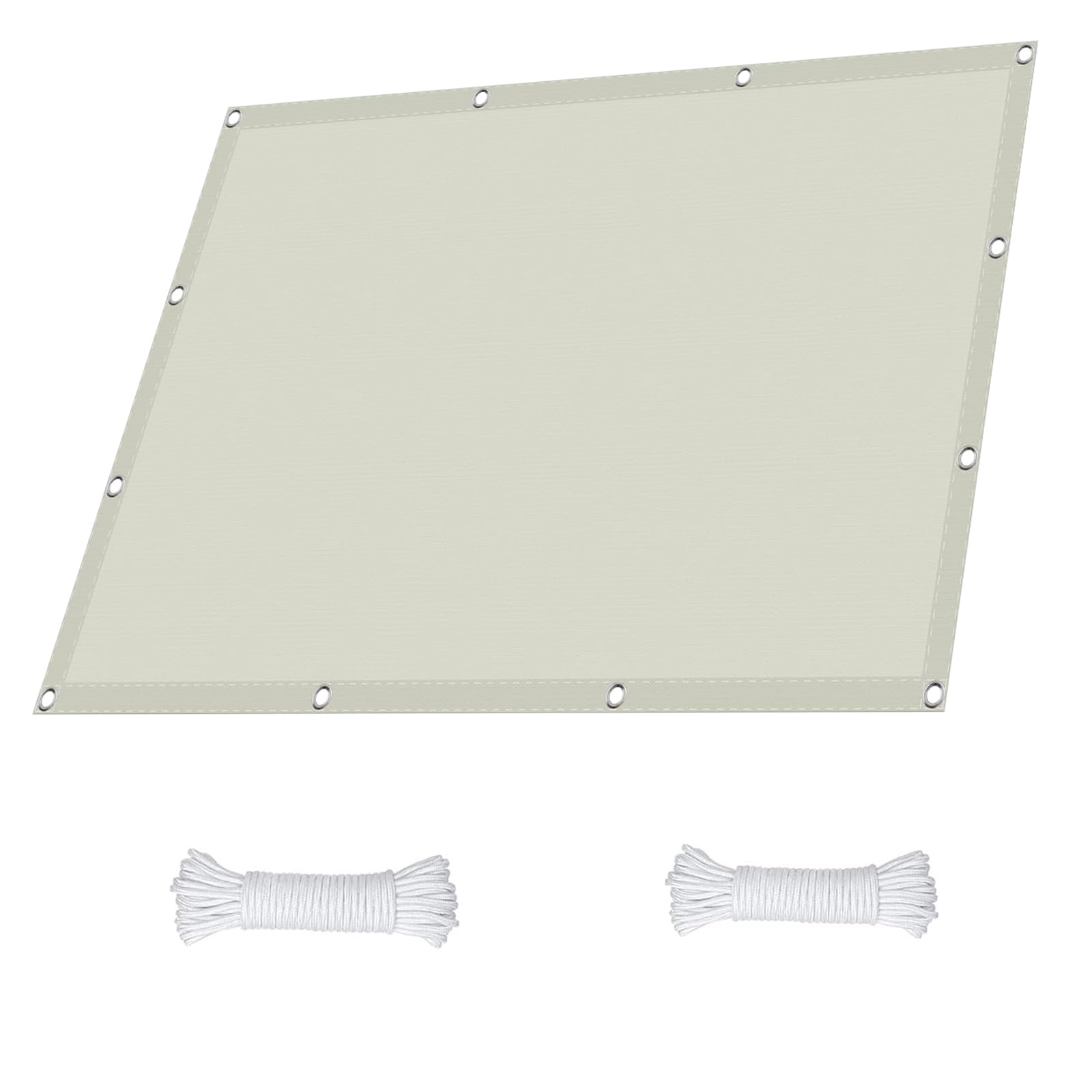 Voile d'ombrage Imperméable 140 x 220 cm 98% UV Protection PES Résistant à l'eau Rectangulaire Protection Solaire Durable Filet D’Ombrage Rectangulaire pour Patio Jardin, Blanc cassé