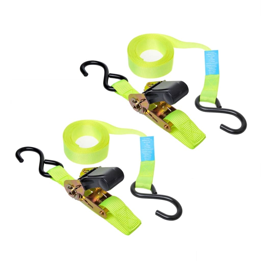 ProPlus 320204 Lashing Strap with Ratchet and 2 Hooks, 5 m, Set of 2, 500 kg