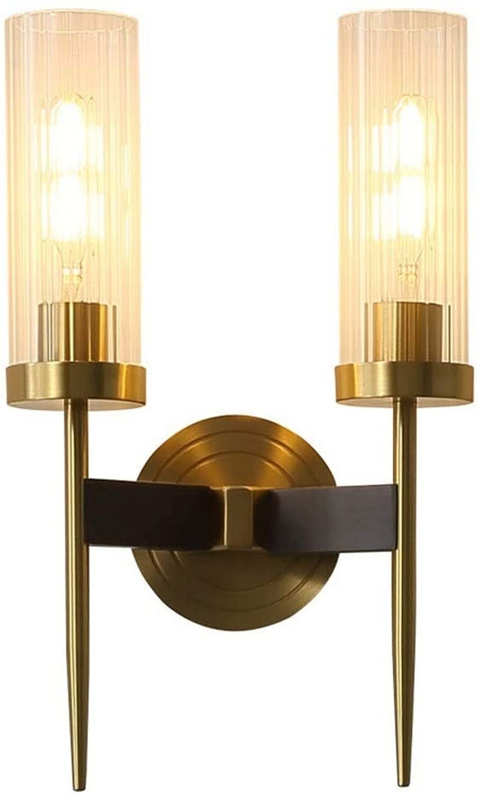 KBUUKYYXouy Wall Sconces Modern Wall Light Industrial Wall Light Brass Finish Glass Wall Lamp Bracket Suitable Compatible with Living Room Bedroom Bedside Hallways Decor Wa,1(2)