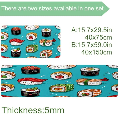 Tapis de cuisine japonais, tapis de sol antidérapant lavable et absorbant - 4