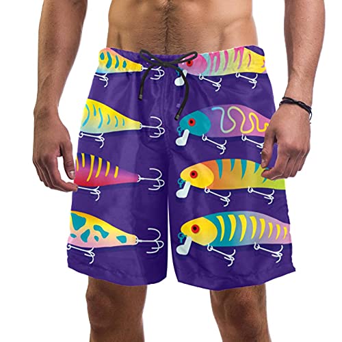 Short de bain pour homme violet foncé multicolore taille M