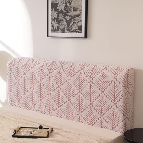 Image of HOMETHREADS 200 GSM Stretchable Jacquard Headboard Cover | Soft, Dust-Proof & Wrinkle-Resistant Bed Back Protector | Fits Leather, Wooden & Fabric Bedsides | for 3ft to 3.5ft Beds (Pink,90x65cm)