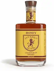 HONEY-LICOR COQUETEL SAN MARCO DI LEON - LICOR DE MEL COM BASE ÁLCOÓLICA GRAIN WHISKEY - ARTESANAL - SABOR SUAVE - NOTAS DE MEL, CHOCOLATE E BAUNILHA - 700 ml 34% vol.
