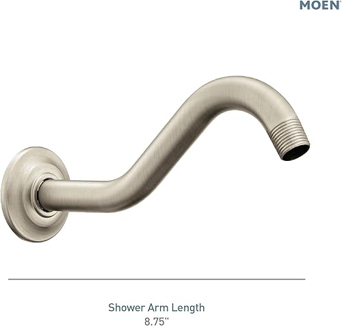 Miniatura 3 de Moen 177171BN Belfield Brazo de ducha y brida, níquel cepillado