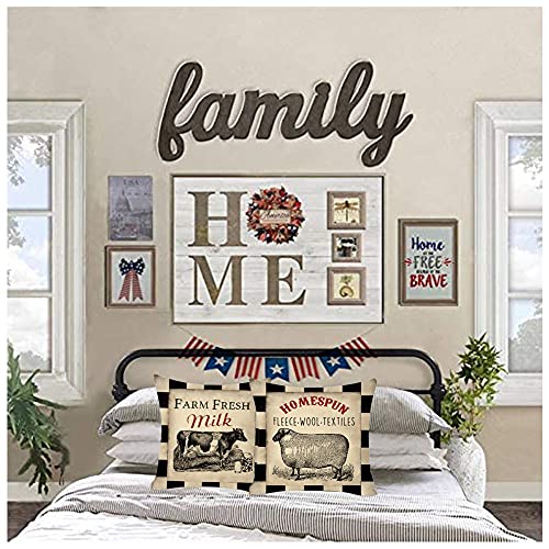 Rustic-Farmhouse-Pillow-Covers-Farm-Animal-Throw-Pillow-Case-Buffalo-Plaid-Sheep-Chicken-Pig-Cow-Country-Cushion-Cover-for-Couch-Sofa-Cotton-Linen-18×18-Set-of-4 Rustic Farmhouse Pillow Covers Farm Animal Throw Pillow Case Buffalo Plaid Sheep Chicken Pig Cow Country Cushion Cover for Couch Sofa Cotton Linen 18×18 Set of 4