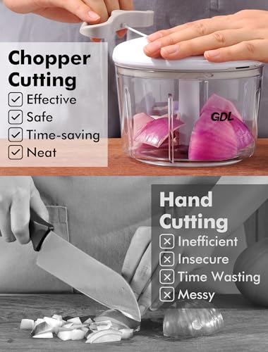 Image of GDL Food Chopper, Vegetable Chopper, Pull String Onion Chopper Dicer, 800ML