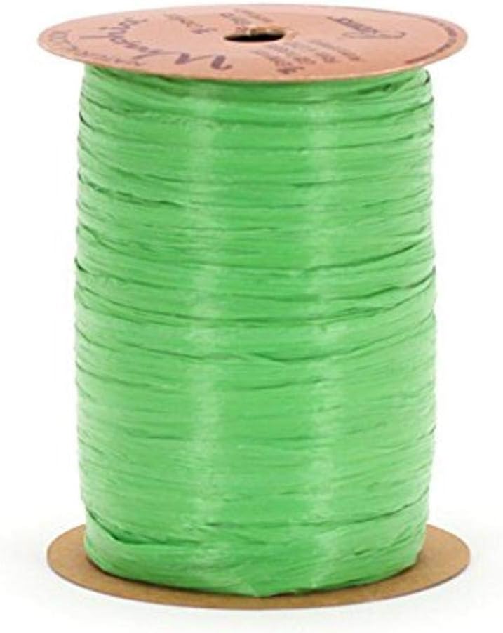 BERWICKOffray 1/4'' Wide Matte Raffia Ribbon, Apple Green, 100 Yards, 7MM