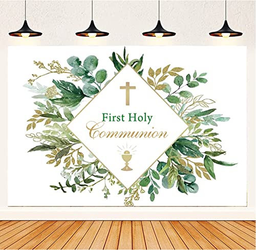 Toile de fond My First Communion baptême bébé avec croix 2,1x1,5m