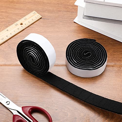 Image of Shappy 2 Packs Felt Strips with Adhesive Backing Felt Tape Roll Non Slip Self Adhesive Cuttable Furniture Pads for Protecting Hardwood Floors, Chairs, Wall(Black,120 x 1 x 0.12 Inch)