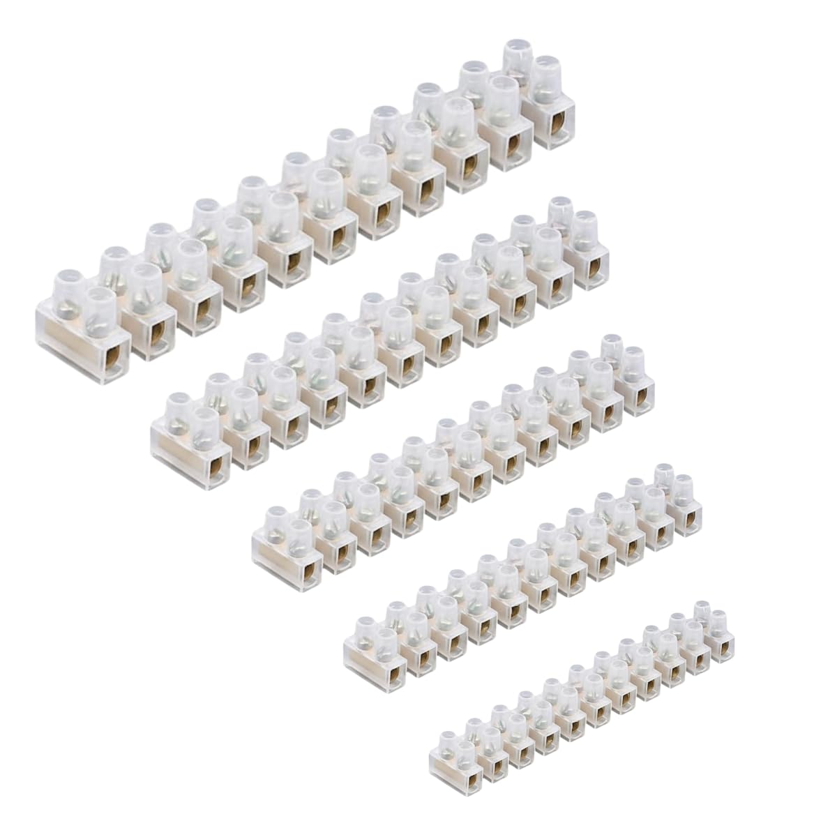 3A/5A/15A/30A/60A Electrical Connector Blocks 12 Way Clear Barrier Block Strip Wire Connector Electrical Choc Blocks Connecting for Wiring Cable Dual Row 12 Position (Pack 1, 3A, 5A, 15A, 30A & 60A)