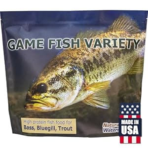 Natural Waterscapes Game Fish Food Variety | Pond and Lake Fish Food Pellets | 7 lb Resealable Bag | Feed to Bass, Bluegill, Trout | Floating Pellets