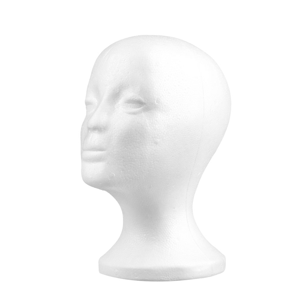 2pc Femme polystyrène Mousse Mannequin Tête Supporter Modèle Afficher Perruque Polystyrène Mannequin Pliant Titulaire Voyage Boutique