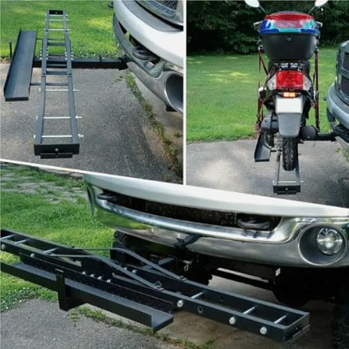 Porta motocicleta de acero resistente para enganche de 2" - Rampa de carga inclinable y bloqueable para Ford Ranger 1998-2006 miniatura 2