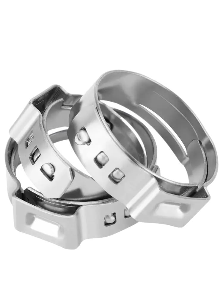 Hqycl One Color 10Pcs 304 Stainless Steel Single Ear Hose Clamps Clip(7.3-9.0Mm)