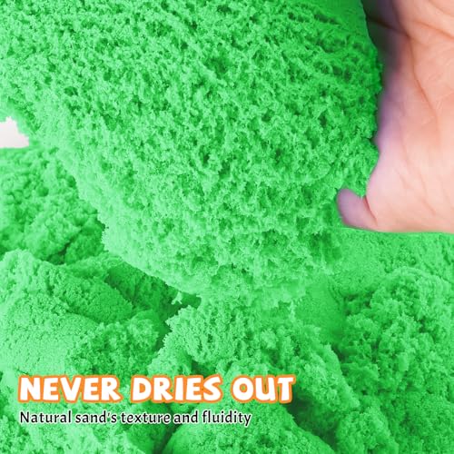 Image of NiToy FlexiSand 2.2Lbs Sand Toy, Never Dries Out-Fun for 3 Years and up Kids Bulk Refill for Sensory Sand Box Toys, Ideal for Shaping, Squeezing and Molding(Green)