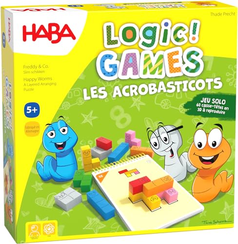 HABA - Logic! Games - Les Acrobasticots - Jeux de société - Jeux de logique - 60 Casse-têtes - 5 Ans et Plus - 306817