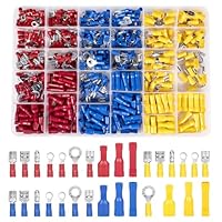 480 Stück Kabelschuhe Set, 30 Type Kabelschuh, Kabelschuhe Sortiment KFZ Flachstecker Set, Kabelverbinder, Quetschverbinder, Steckverbinder Flachsteckhülsen