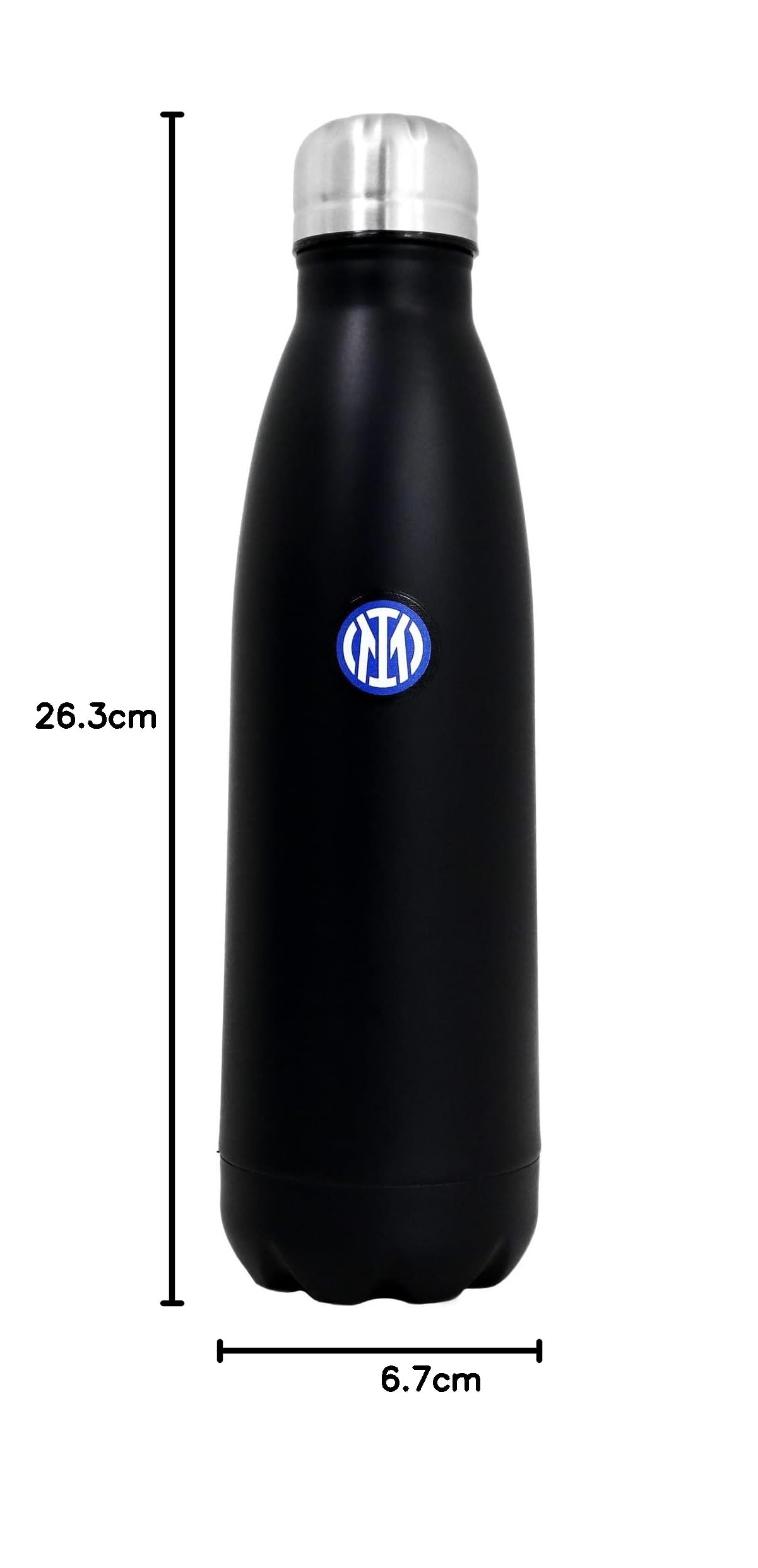 F.C.INTER Borraccia Termica Inter Ufficiale Logo Nuovo | Thermos in Acciaio | Doppia Parete Isolante | Capacità 500 ml. | THEINAL500ml.NELN1504