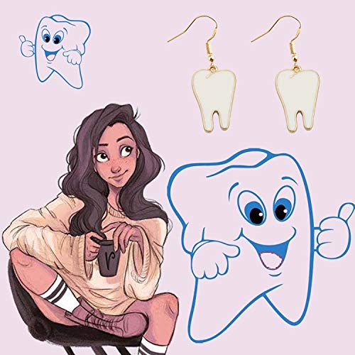 TIIMG Teeth Jewelry Teeth Charm Dangle Earrings Dental Hygienist Gift Dental Student Dentist Dental Assistant Gift3